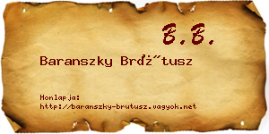 Baranszky Brútusz névjegykártya